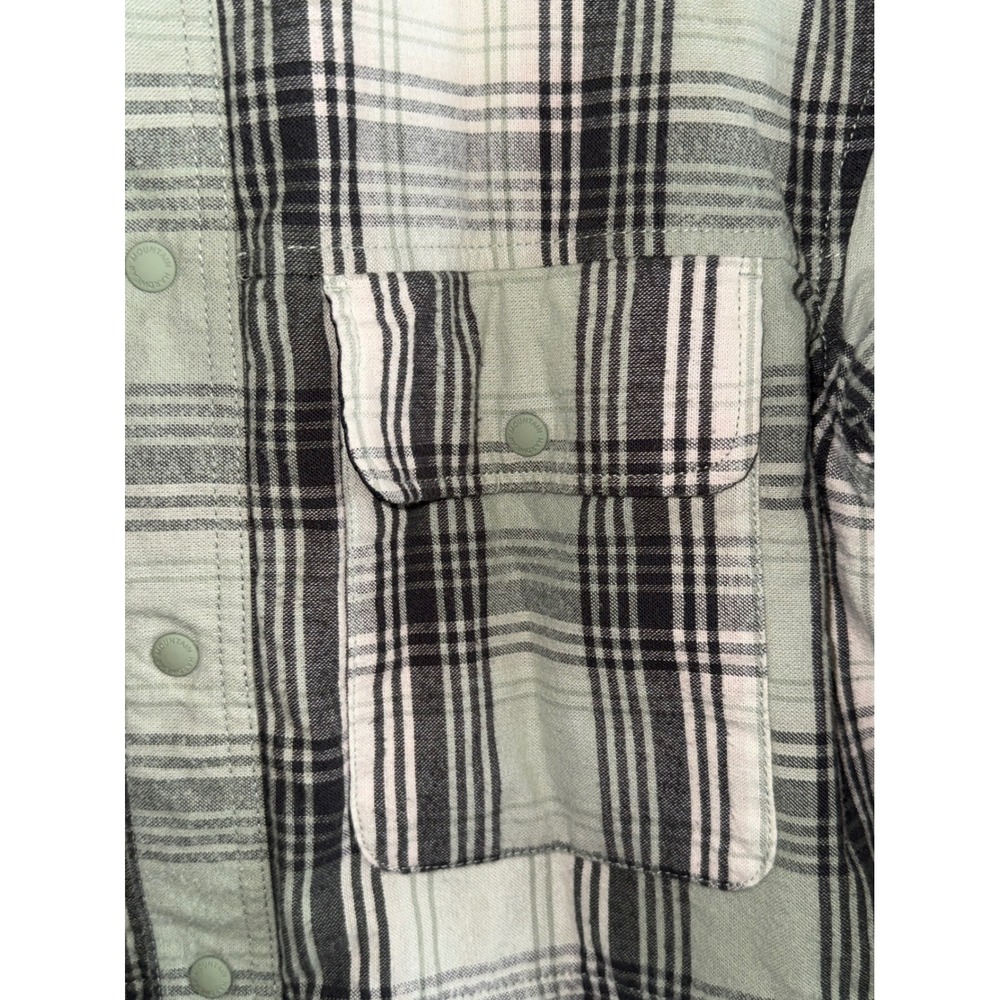 Mountain Hardwear Womens Sage Green Plaid Insulated Flannel Shirt Jacket Medium - Picture 3 of 5
